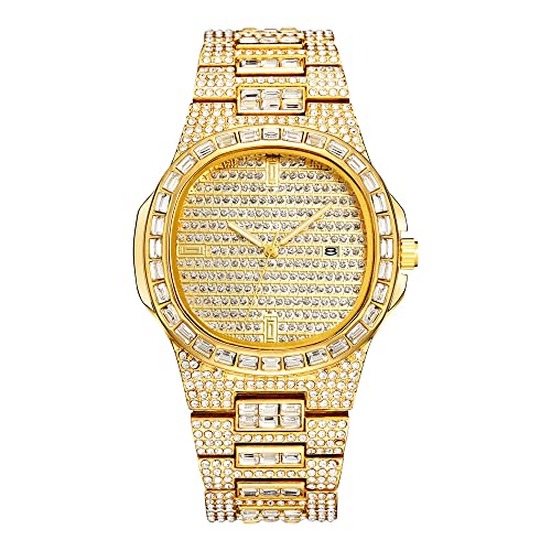 Top Brand Luxury Hip Hop Iced Out Watch Men Women Diamond Watch - Product Imagery