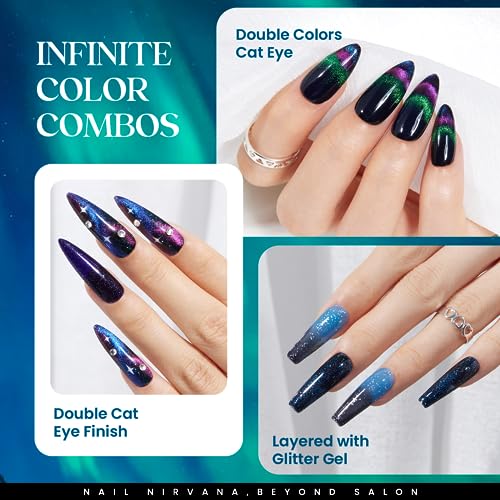 Beetles Cat Eye Gel Polish Set, 24Pcs 20 Colors Glitter Changing - Product Imagery