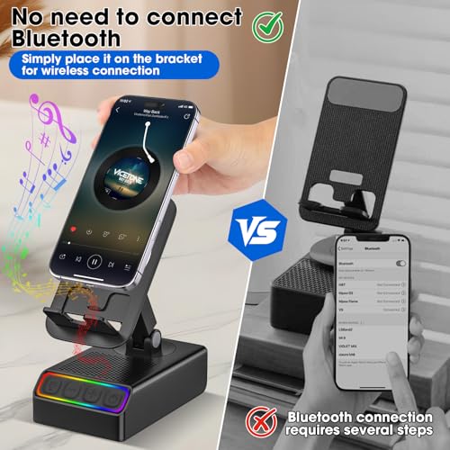 Wireless Induction Audio Bluetooth Speaker 5in1 Phone Holder - Product Imagery