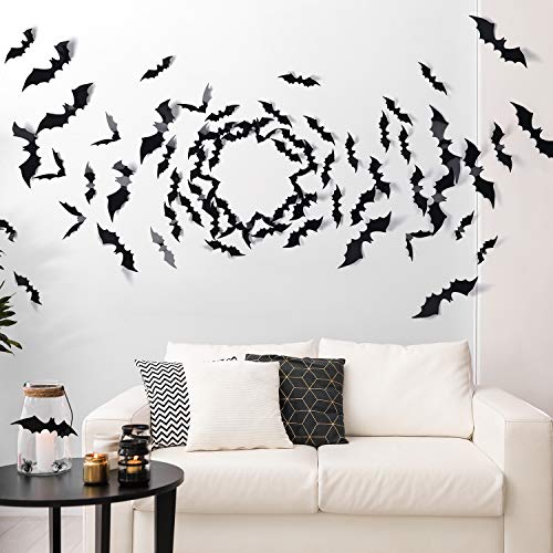 Coogam 60PCS Halloween Bats Decoration, 4 Different Sizes - Product Imagery