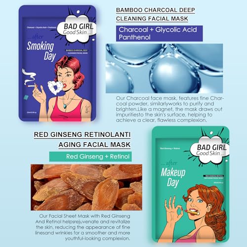 Moisturizing Facial Mask Set for Girl,for All Skin 12 Pack - Product Imagery