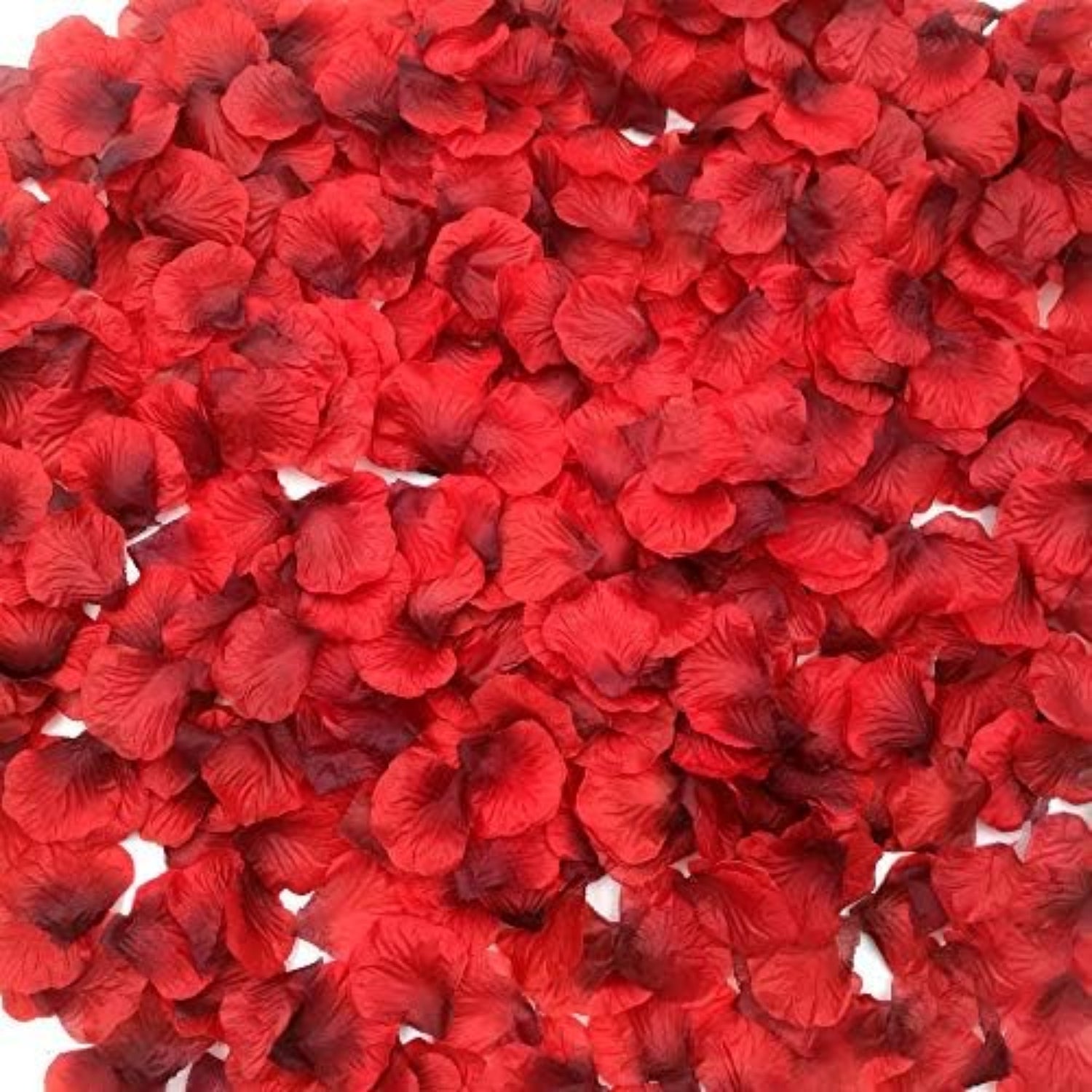 Dark-red silk rose petals from CODE FLORIST, 2200 pcs, perfect for romantic nights and wedding decorations.