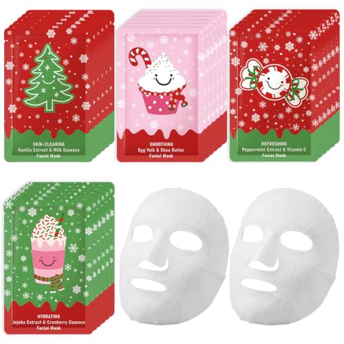 Loopeer 24 Pcs Christmas Facial Masks for Stocking Stuffers - Loopeer Official Imagery - 1
