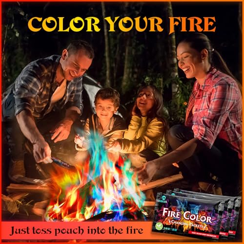 MEKER Fire Color Changing Packets - Fire Pit, Campfires, Outdoor - Product Imagery