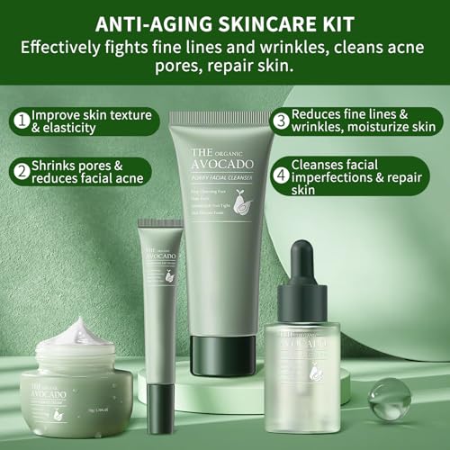 Avocado Skin Care Set, Skincare Gifts Kits For Hydrating Skin, - Product Imagery