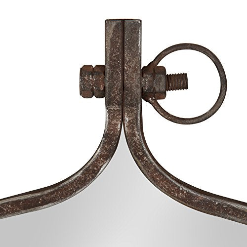 Kate and Laurel Yitro Round Industrial Rustic Metal Framed Wall - Product Imagery