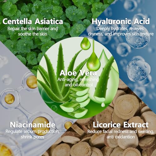 12 Pack Aloe Vera Sheet Face Masks, Hydrating Skincare Set for - Product Imagery
