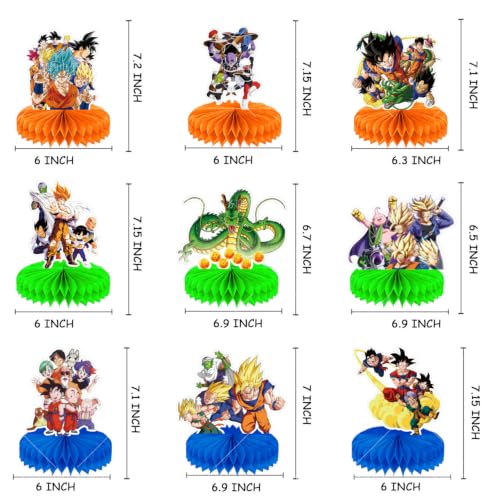 Dragon Birthday Party Supplies , 9Pcs Honeycomb Centerpieces for - Product Imagery