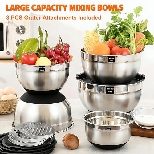 Thickened Heavy-Duty 26pcs Stainless Steel Bowl, Mixing Bowl Set - Product Imagery