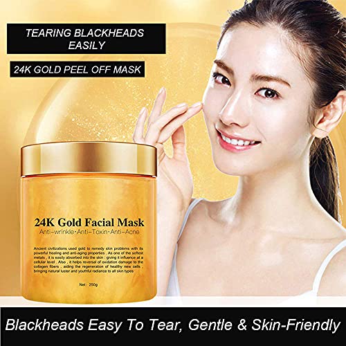 24K Gold Peel Off Face Mask, Rejuvenating Collagen Facial Mask - Product Imagery