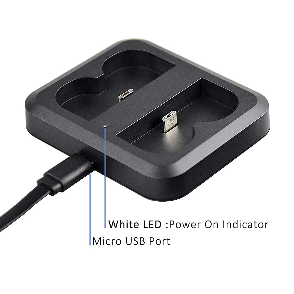 GoHonor dual battery charger station for Ring rechargeable batteries, compatible with Ring Spotlight Cam, Doorbell, and Stick Up Cam.