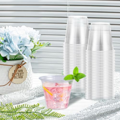 Lamosi 100 Pack 9 oz Clear Plastic Cups Disposable Cups - Product Imagery