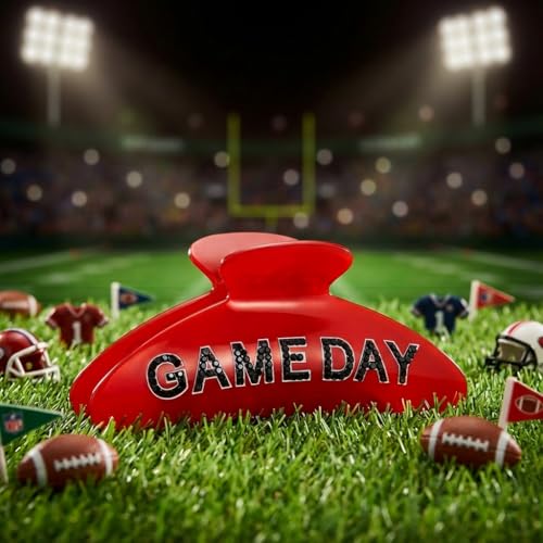 Game Day Hair Claw Clips for Women Trendy Football Hair Clip - Product Imagery