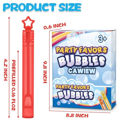 32 Pcs 8 Colors Neon Mini Star Bubble Wand, Party Favors for Kids - Product Imagery