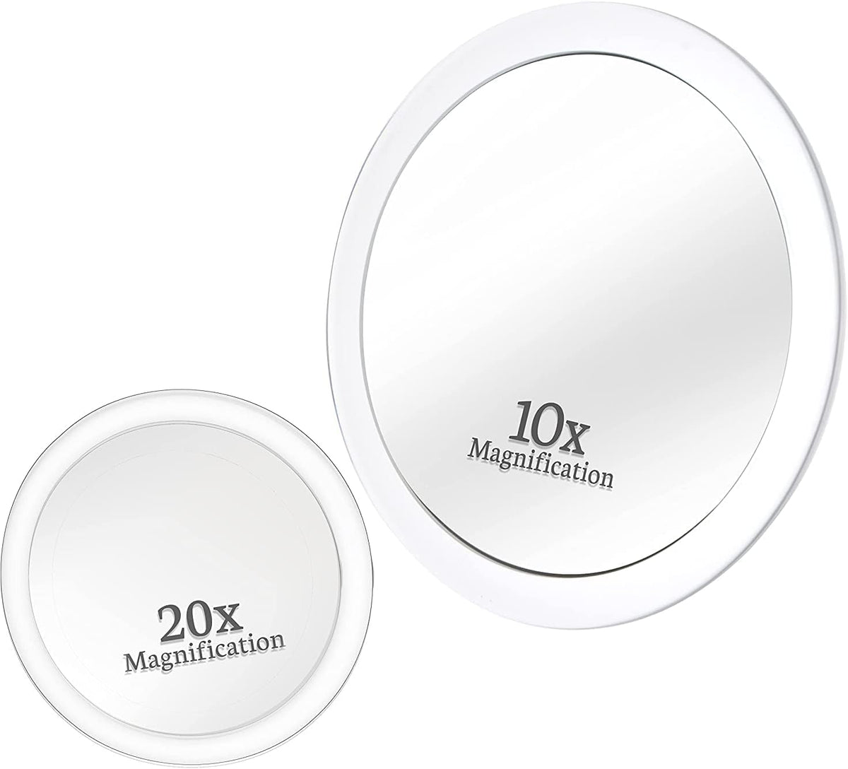 20X 10X Magnifying Mirror Set 3 Suction Cups Each 6 4 - MIRRORVANA Official Imagery - 1