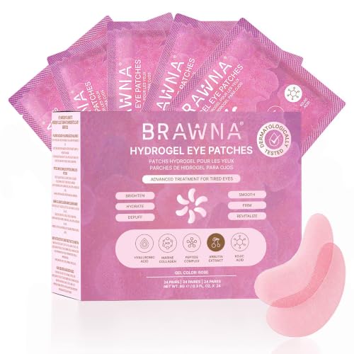 Under Eye Patches Rose Hydrogel Masks 24 Pairs - BRAWNA Official Imagery - 1