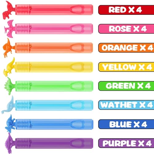 32 Pack Bubble for Kids Party Favors, 8 Style Dinosaur Mini - Product Imagery
