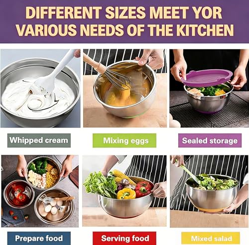 Umite Chef Thickened Heavy-Duty 26pcs Stainless Steel Bowl, - Product Imagery