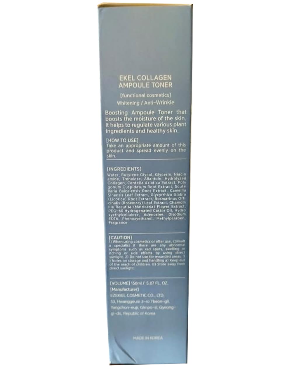 EKEL Collagen Skincare Set, Anti-Wrinkle Toner Emulsion Cream, - 3W Clinic