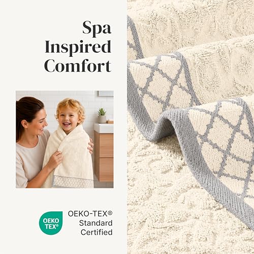Modern Threads 6 Piece Bath Towel Set – Bathroom Towel Set with - Product Imagery