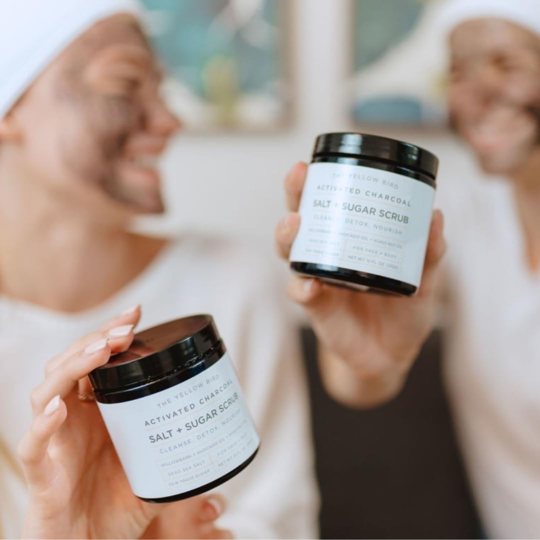 The Yellow Bird Activated Charcoal Face & Body Scrub – Natural Deep Cleansing - The Yellow Bird Official Product View 9