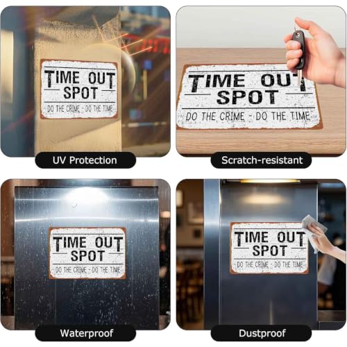 Vintage Time Out Spot Metal Sign 8x12 Inch Aluminum Retro Slogan - Product Imagery