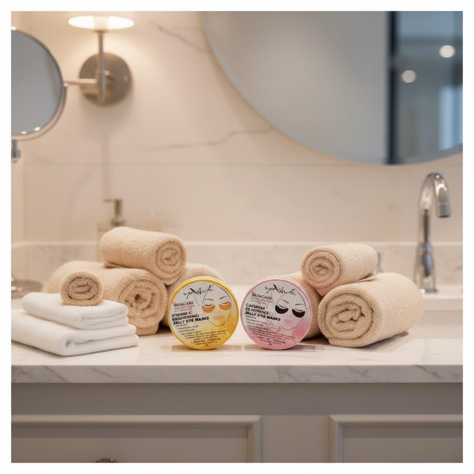 Skincare Jelly Eye Masks Duo, Vitamin C & Caffeine - Product Imagery