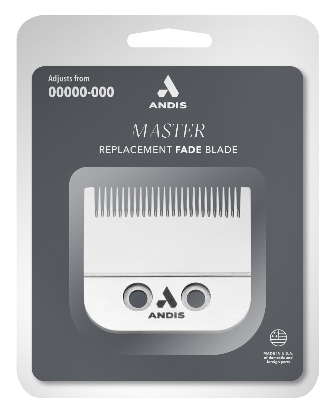 Andis 01591 Fade Master Carbon Steel Blade, Adjusts 00000-000, Chrome