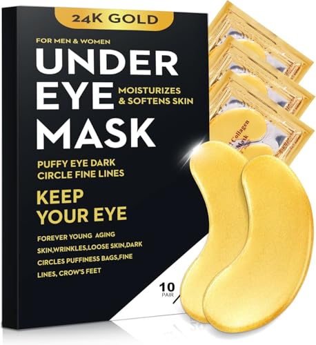 20Pcs/10Pairs Under Eye Patches Gold for Dark Circles, Puffy - Product Imagery