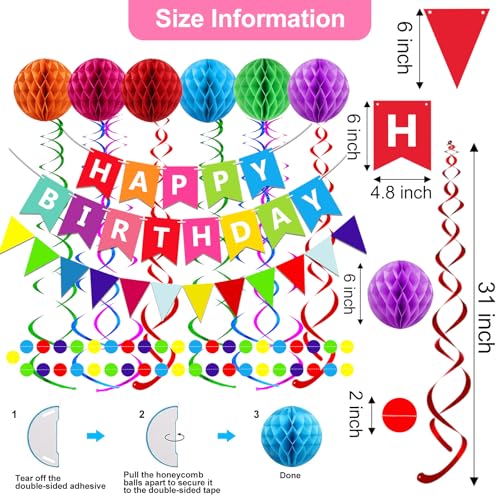 Happy Birthday Banner With Colorful Paper Flag Bunting Paper - Product Imagery