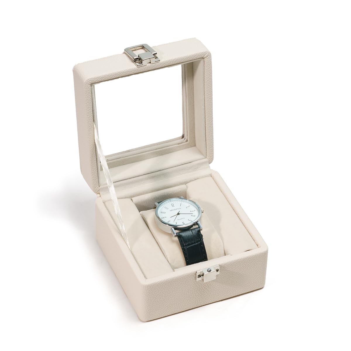 Watch Box, 1 Slot Watch Display Case for Men & Women, Removable - Product Imagery