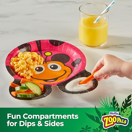 Hefty Zoo Pals Kids Paper Plates, Party Edition, 7.75 inches, - Product Imagery