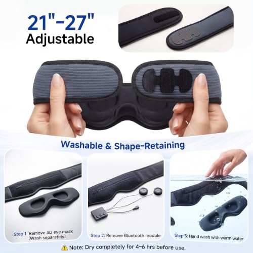 Sleep Headphones Bluetooth Sleep Mask with Adjustable Speakers - Product Imagery