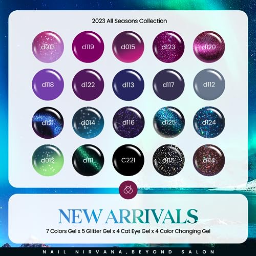 Beetles Cat Eye Gel Polish Set, 24Pcs 20 Colors Glitter Changing - Product Imagery