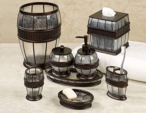nu steel Resin Crackled Ice Bath Accessory Set Vanity - Product Imagery