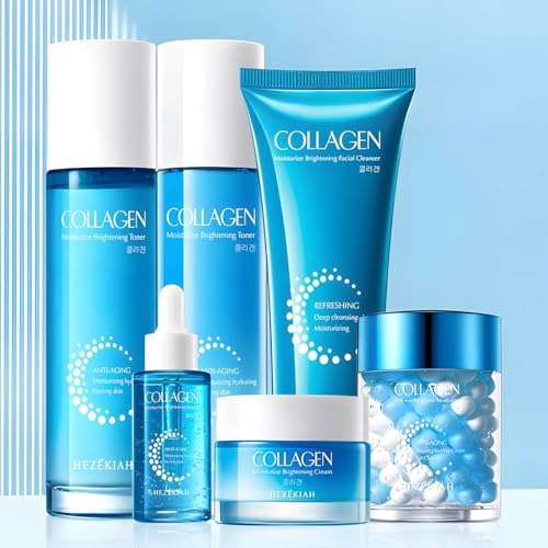 6 Pcs Collagen Skin Care Set for Teen Girls, Hydrating Skincare - Product Imagery