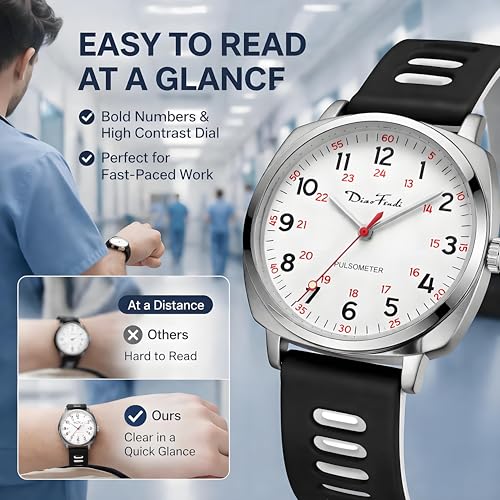 Diaofendi Waterproof Nurse Watch for Medical Professionals,Women - Product Imagery