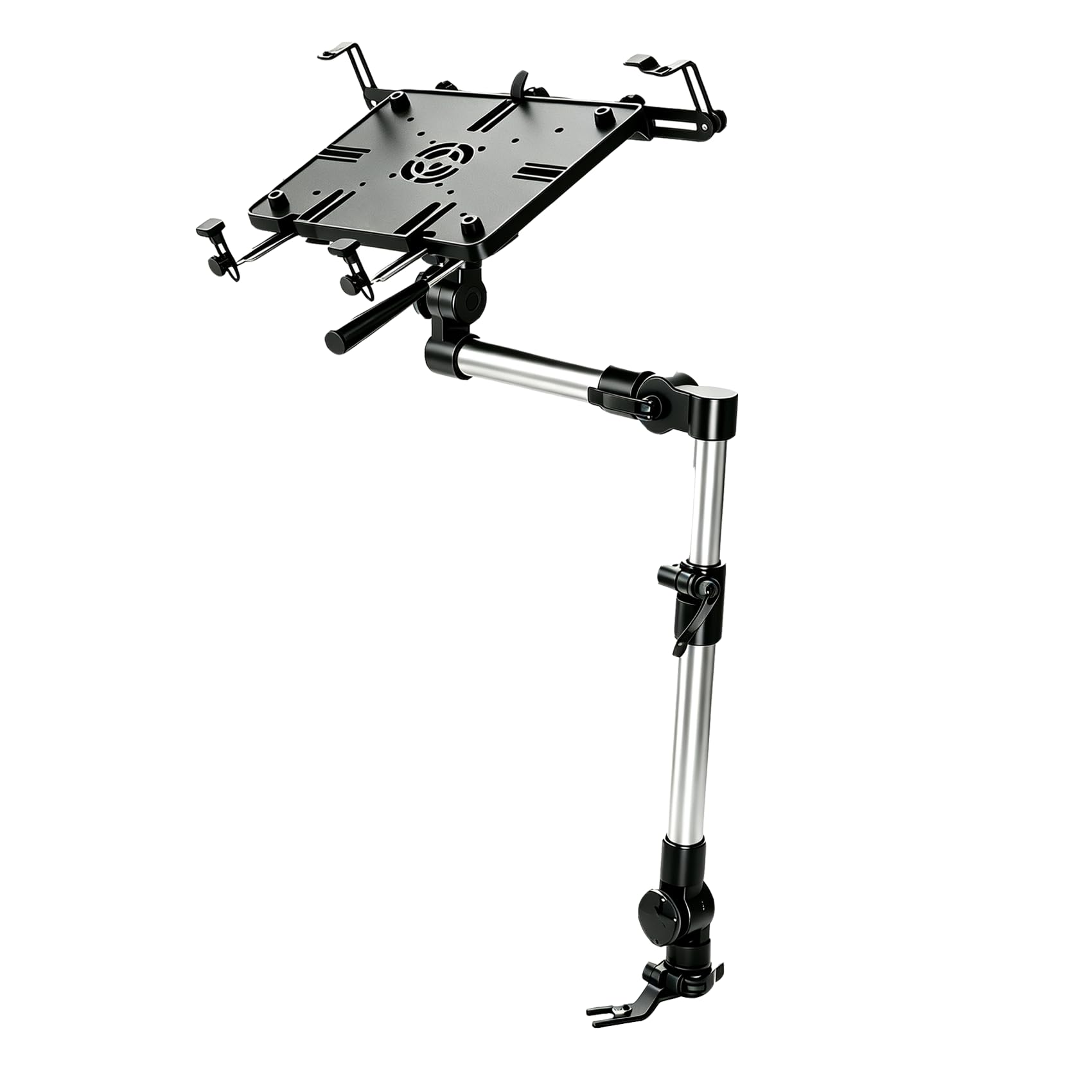 Vehicle Laptop Mount, Truck Laptop Mount for Cars, Vans, Quick installation, Full Motion Swivel, MS-526 Laptop Holder for Mobile Work, No-Drill Computer Stand with Adjustable Height ,5-Year Warranty