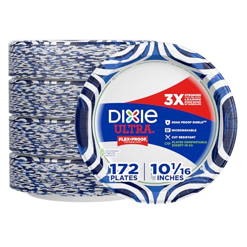Dixie Ultra Large Paper Plates, 10 Inch, Heavy Duty Disposable - Product Imagery