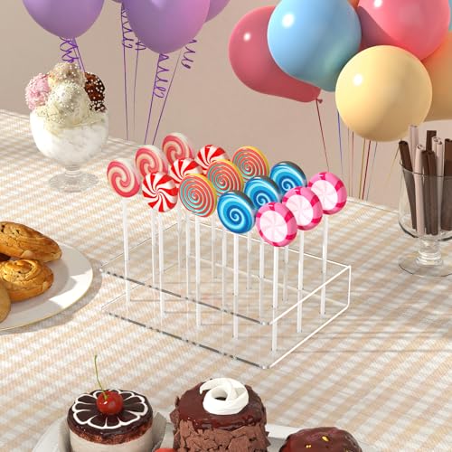2 Pack Cake Pop Stand with Sticks Kit, Acrylic Lollipop Hold - Product Imagery