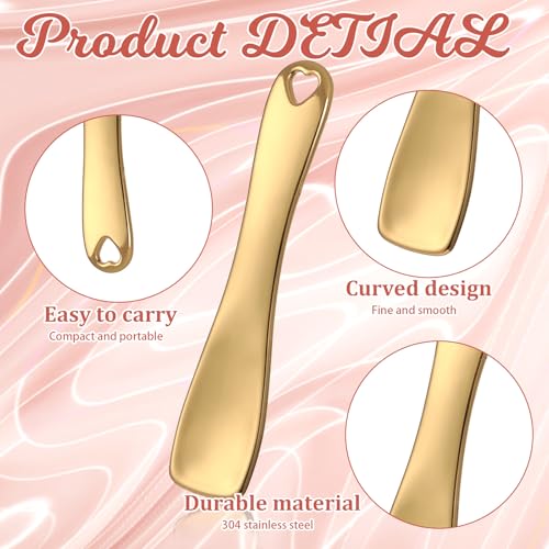 3 PCS Mini Metal Makeup Spatula, Reusable Skin Care Cosmetic - Product Imagery