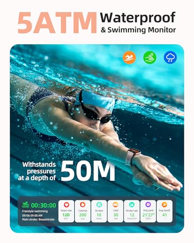 Parsonver Smart Watch, 5ATM Waterproof Watch for Swimming, 110+ - Product Imagery
