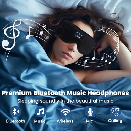 3D Sleep Mask with Bluetooth Headphones, Sleeping Headphones for - Product Imagery