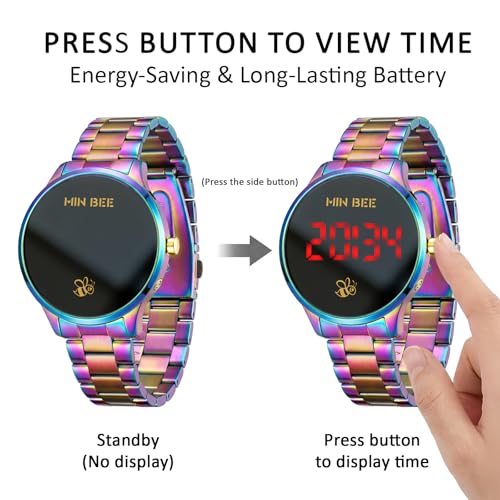 Rainbow Digital Watch for Women Men Nonsmart Large Face Wrist - Product Imagery