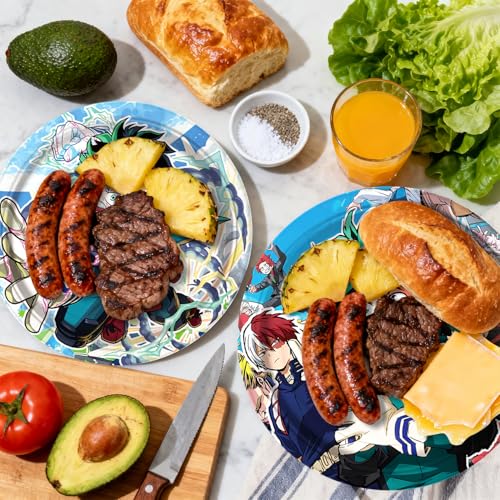 41pcs My-Hero Academy Party Supplies include 10 7'' plates,10 - Product Imagery