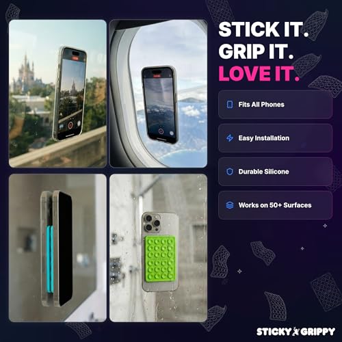 StickyGrippy Suction Phone Case Mount, Sillicon Adhesive Phone - Product Imagery
