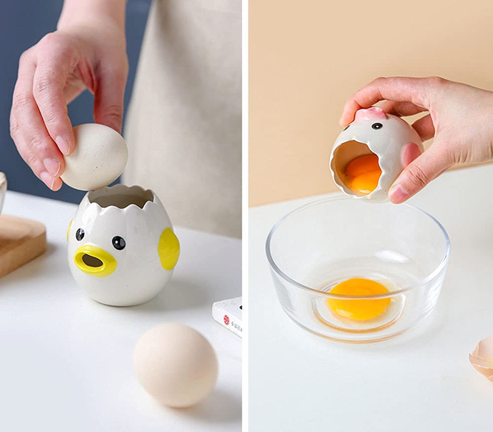 AMZWISH LuoCoCo Cute Egg Separator, Ceramics Vomiting Chicken Egg Yolk - View 4