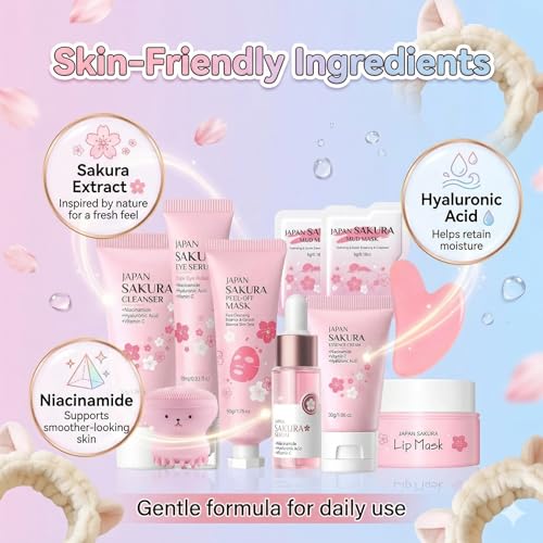 Japan Sakura Skin Care Set - Sakura Birthday Gifts For Teen - Product Imagery
