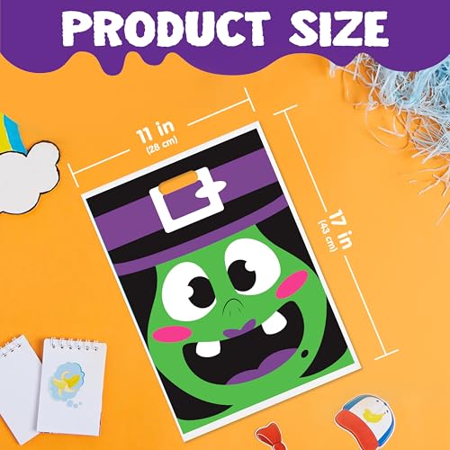 JOYIN 72 Pcs Halloween Bags, Plastic Goodie Bag in 6 Designs for - Product Imagery