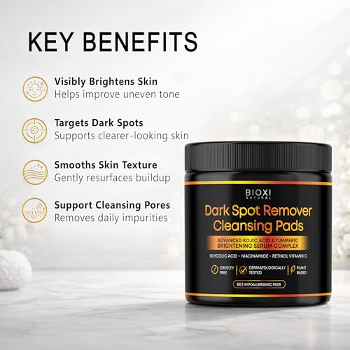 Dark Spot Remover Cleansing Pads with Kojic Acid & Turmeric for - Product Imagery